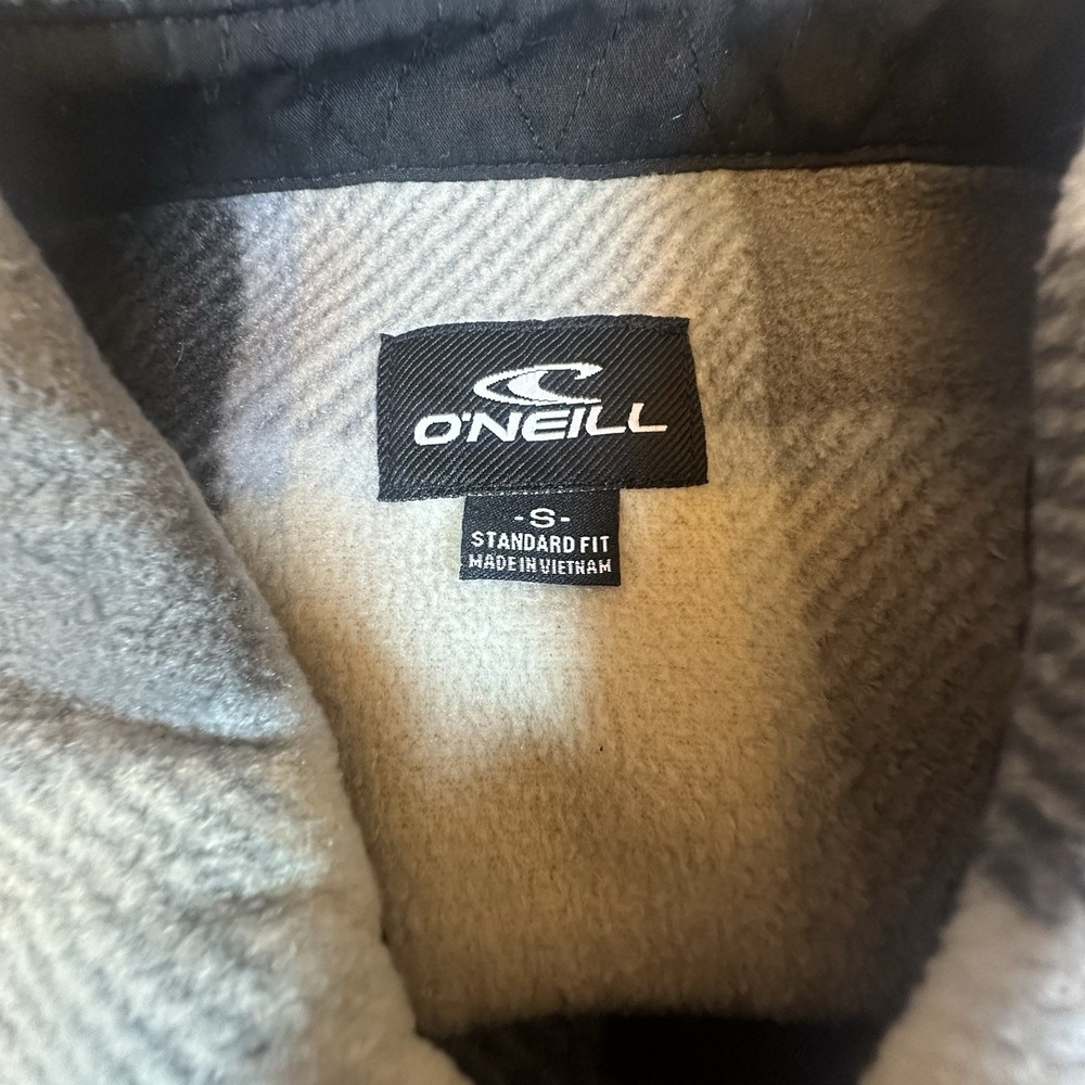 O'neill Men's Super Fleece Icecap Flannel Snap Button Long Sleeve Black White S - Picture 11 of 11